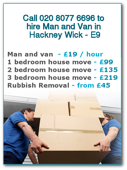 Man & Van Prices for London, Hackney Wick